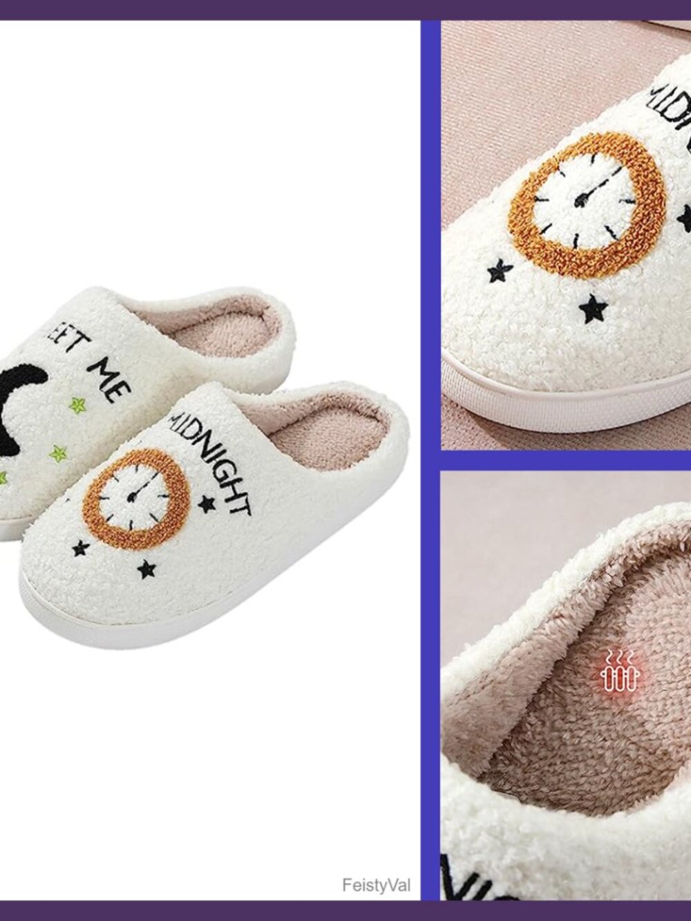 Warm Fuzzy Closed Toe Slippers Anti Slip Cotton House Shoes